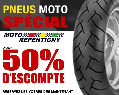 Chez Moto Repentigny, a l'achat de pneus de moto, obtenez 50% d'escompte