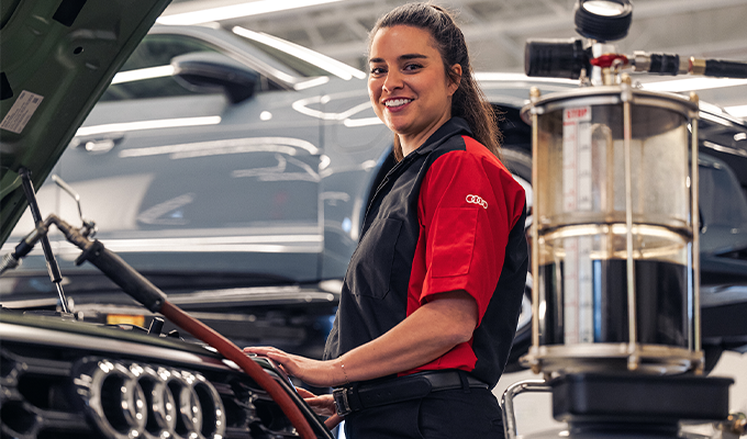Audi service team member