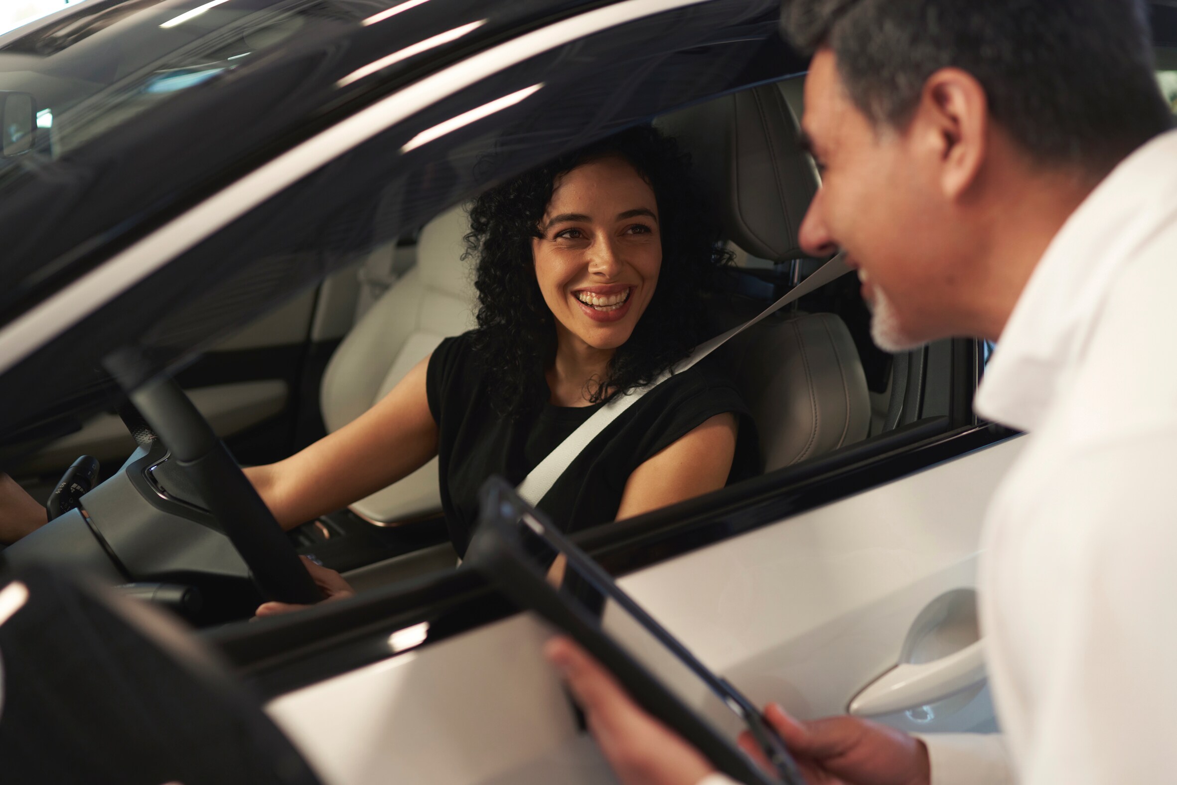 Service advisor talking with customer