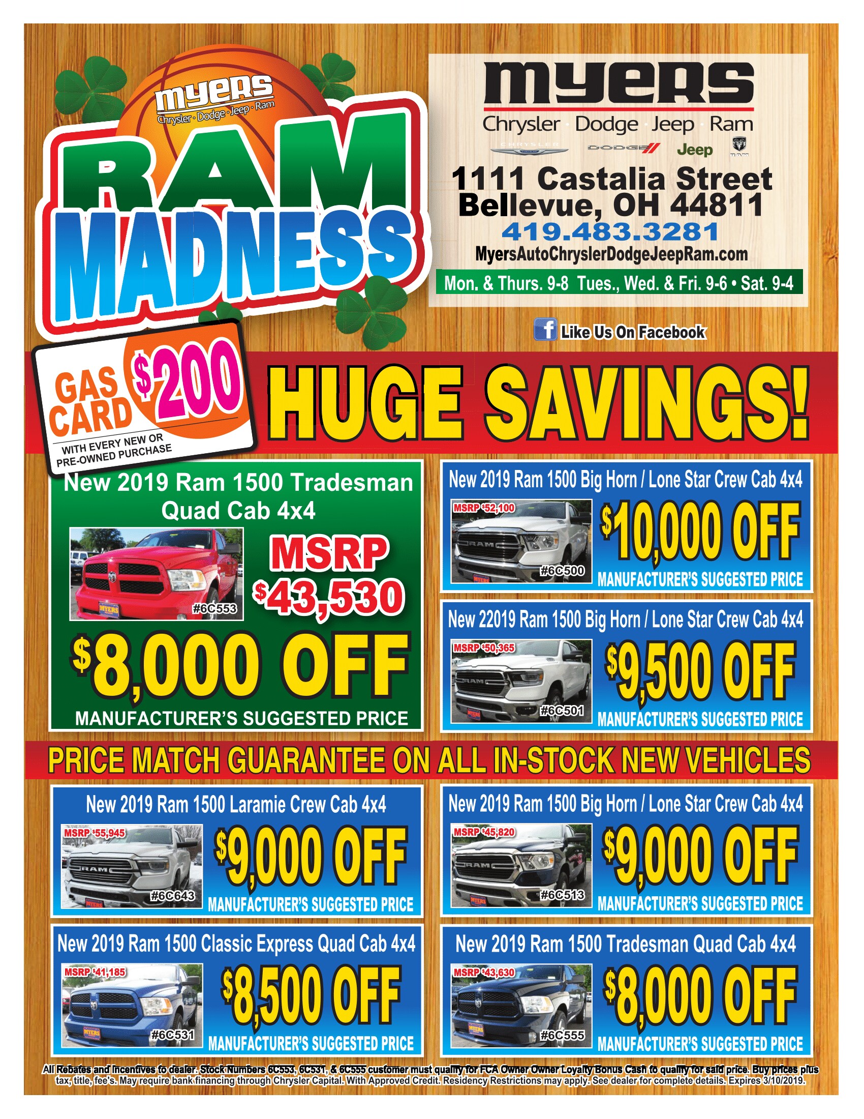 Myers Ram Madness Bellevue, OH