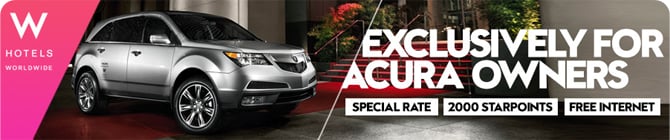 W Hotels Discount for Acura Owners