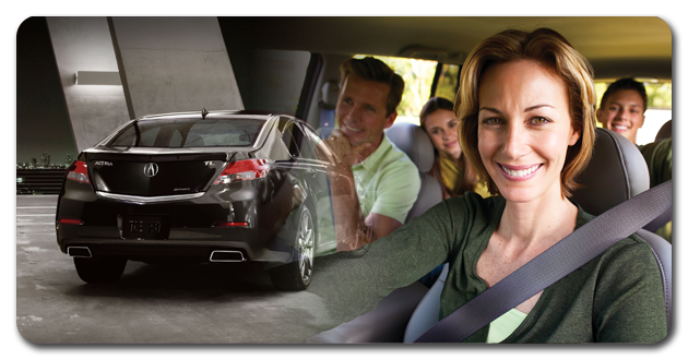 Acura TL photo with happy mother driving the car