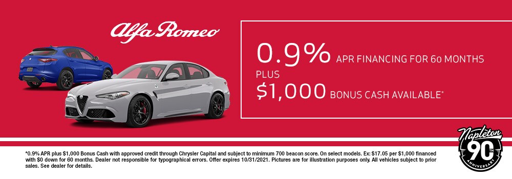 0.9% APR Financing for 60 months