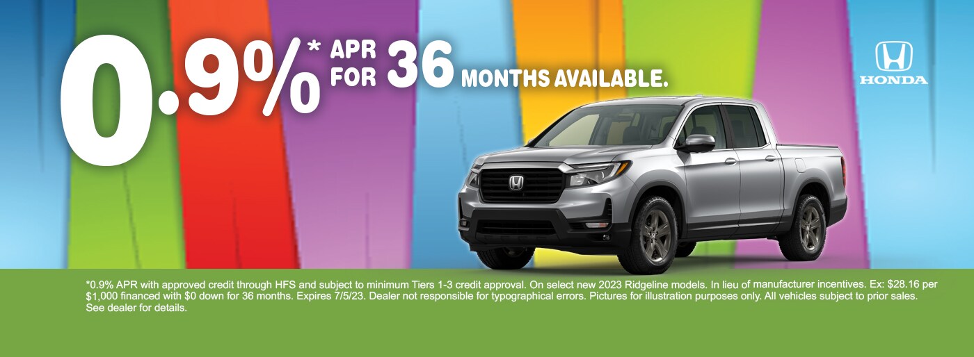 0.9% APR for 36 Months on Select 2023 Models