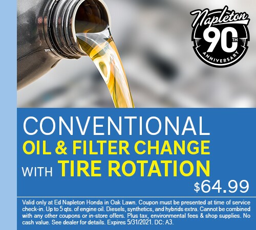 Conventional Oil & Filter Change with Tire Rotation