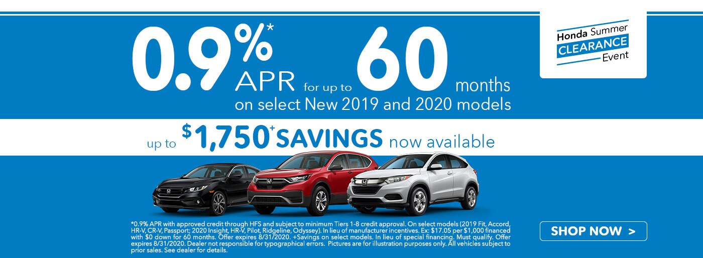 0.9% APR for up to 60 Months