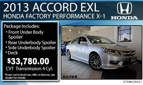Ed Napleton Honda of Oak Lawn, IL Honda Factory Performance Upgrade Special 2013 Honda Accord EX-L