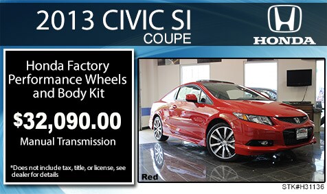 Ed Napleton Honda of Oak Lawn, IL Honda Factory Performance Upgrade Special 2013 Honda Civic Coupe SI