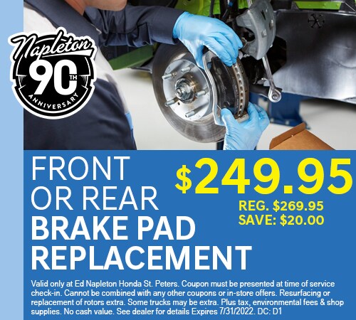 Front or Rear Brake Pad Replacement Coupon
