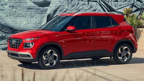 Hyundai Venue Subcompact SUV Red Hyundai Venue Parked