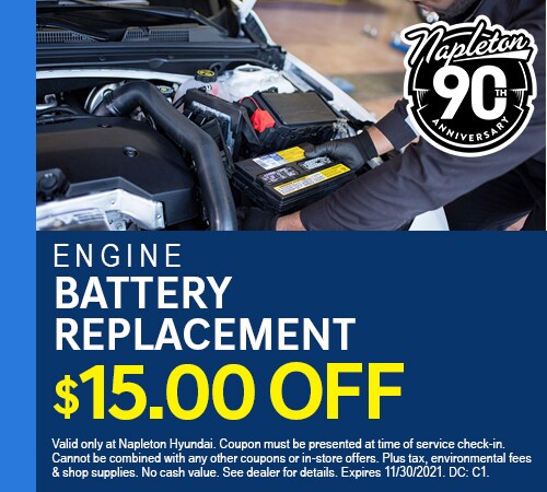 $15 Off Engine Battery Replacement Coupon