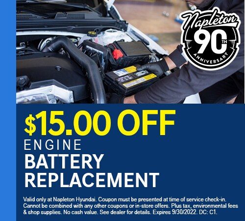 $15 Off Battery Replacement Coupon