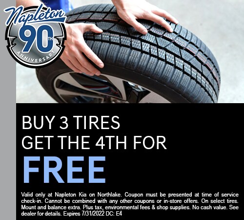 Buy 3 Tires Get The 4th for FREE
