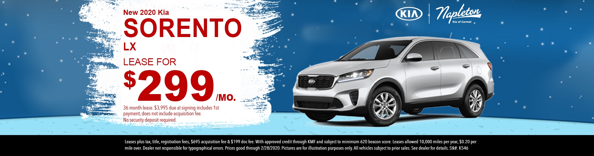 Lease a New 2020 Kia Sorento for Less! New 2020 Kia Sorento Lease Deal