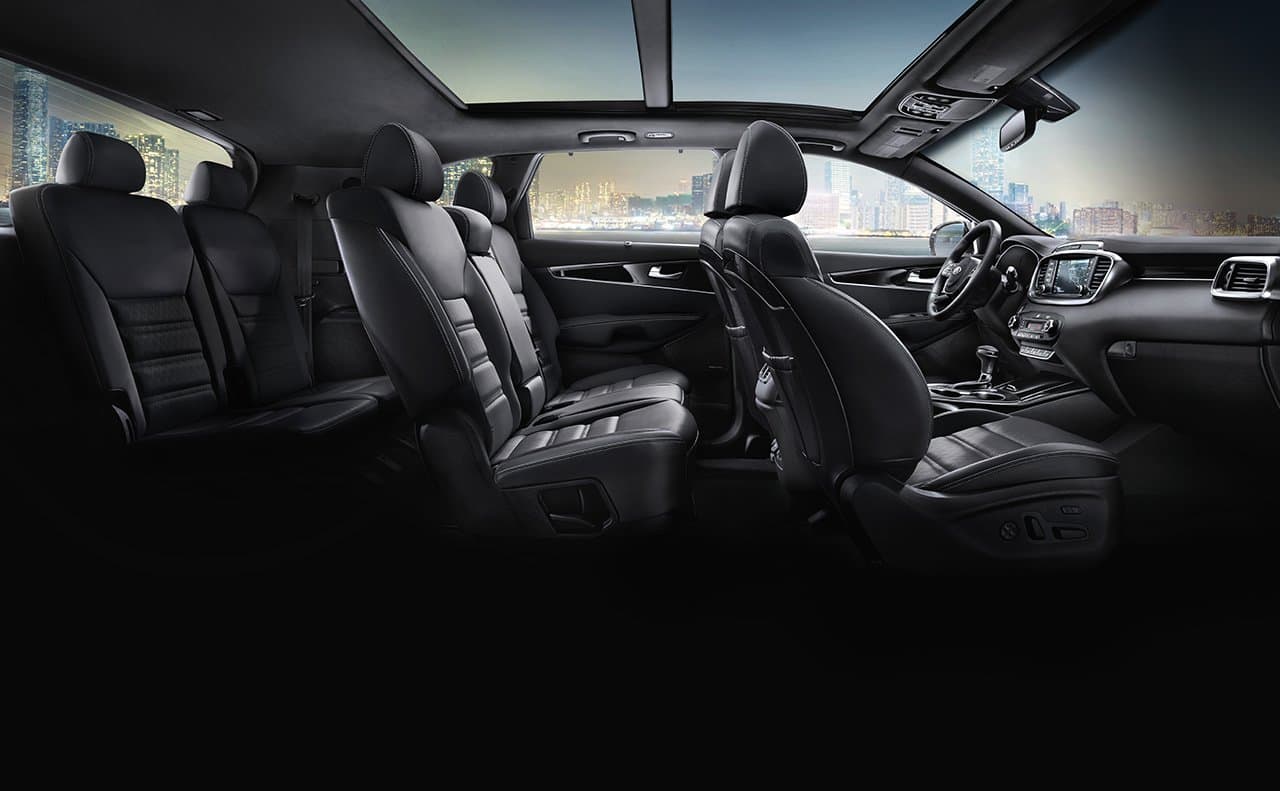 2019 Kia Sorento interior in black leather