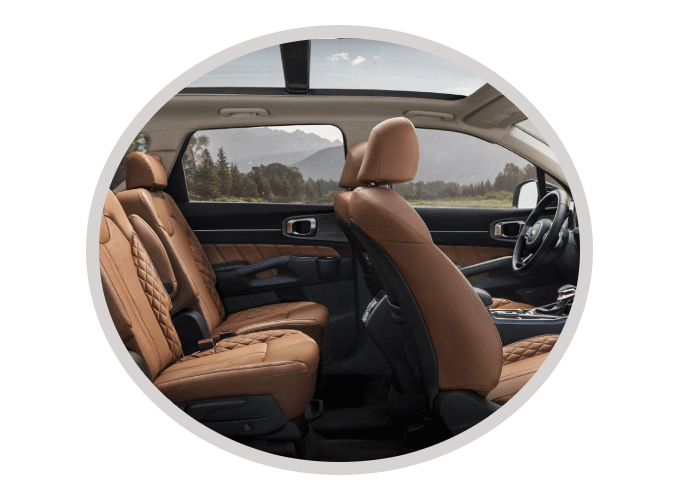 Kia Sorento Rust Genuine Leather Trim Seats