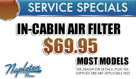 Napleton Nissan West Palm Beach $69.95 in cabin air filter