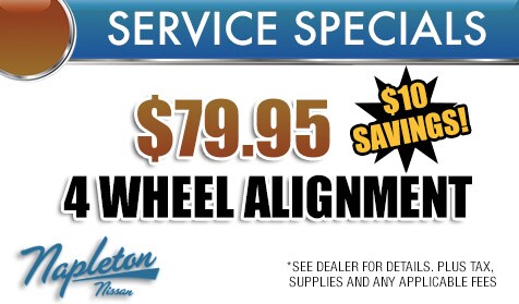 Napleton Nissan $79.95 4 Wheel Alignment