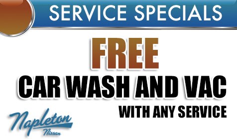 Free Car Wash and Vacuum with any service Napleton Nissan West
Palm Beach, FL