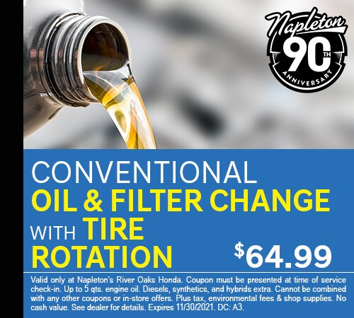 Conventional Oil and Filter Change Coupon