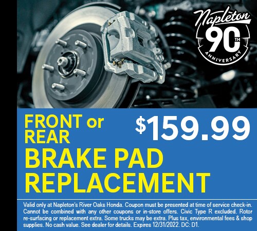 Front or Rear Brake Pad Replacement Coupon