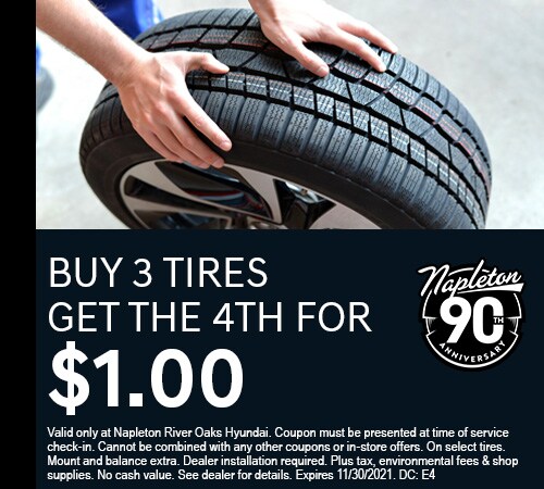 Buy 3 Tires Get The 4th for $1.00 Promo