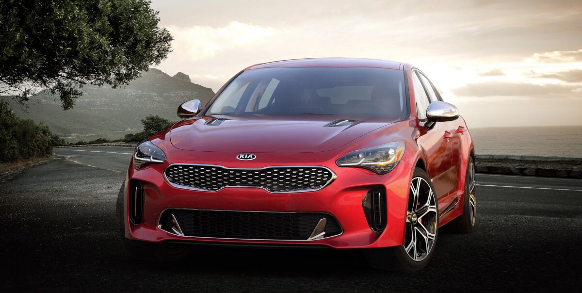 Red Kia Stinger Sports Car Red Kia Stinger Sports Car