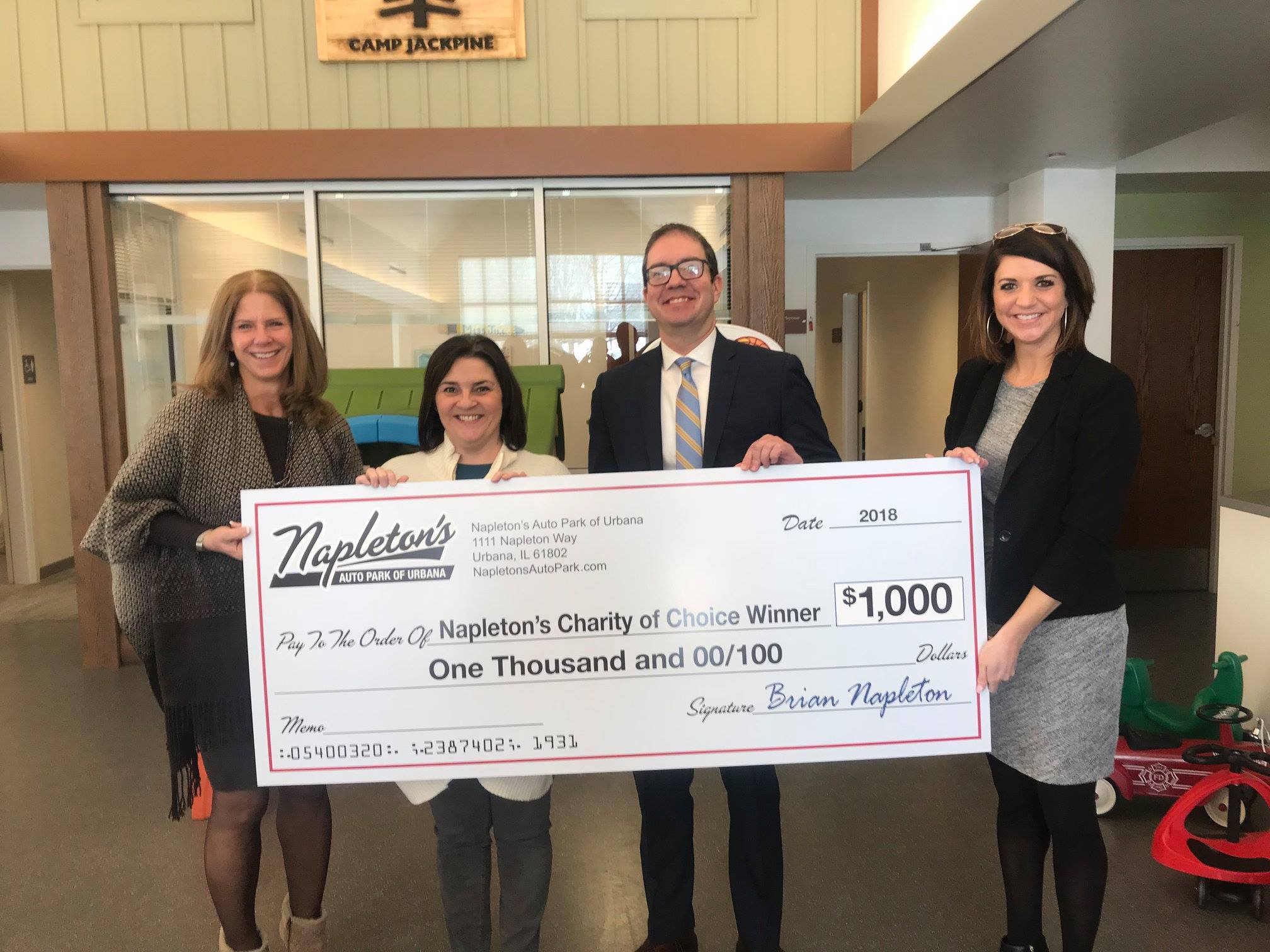 Napleton's Auto Park of Urbana's Charity of Choice January Winners