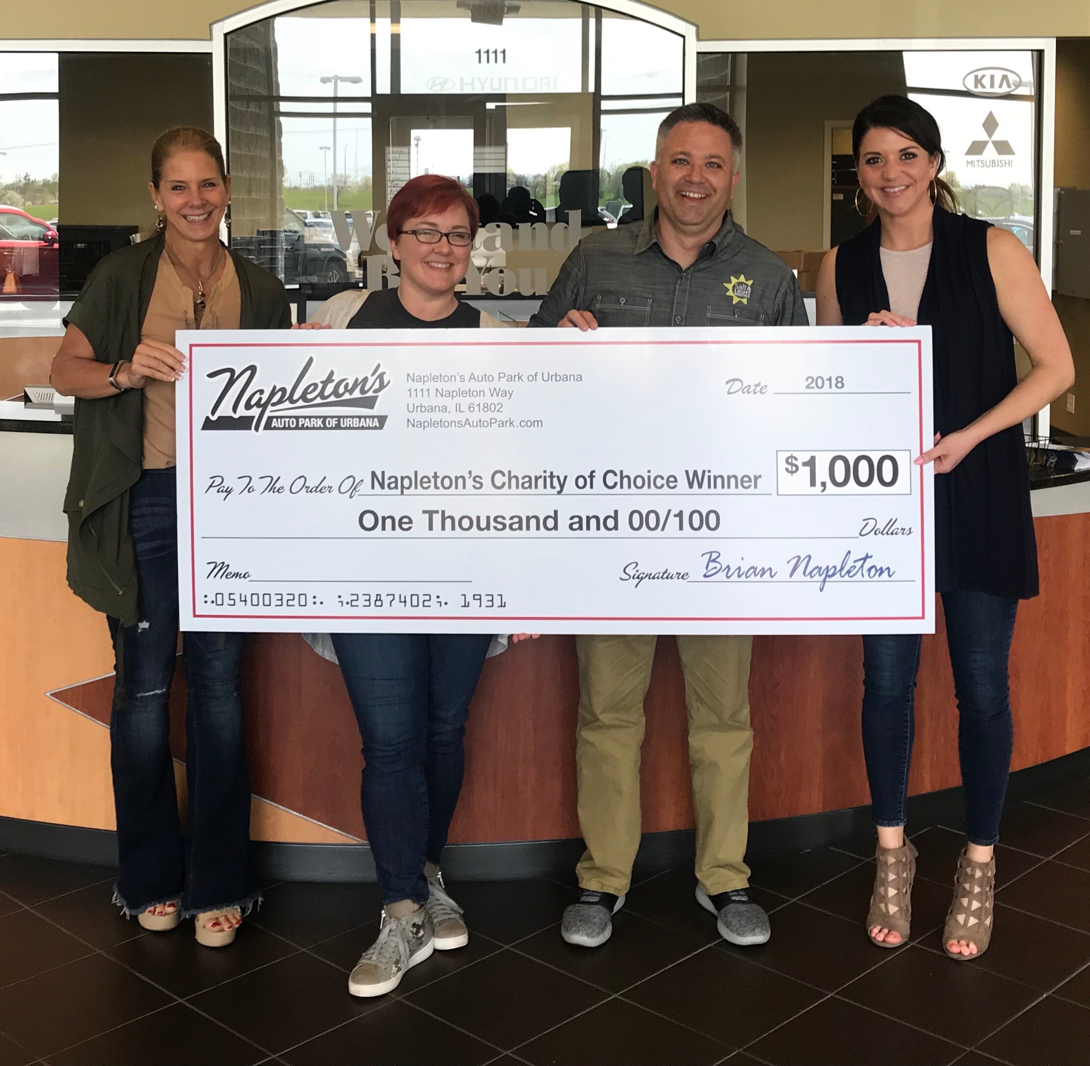 Napleton's Auto Park of Urbana's Charity of Choice April Winner