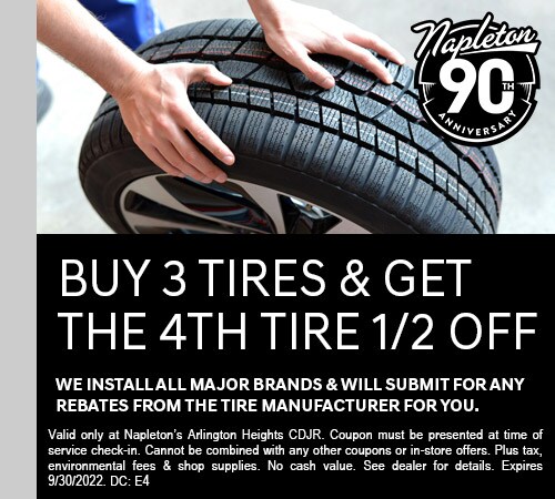 Buy 3 Tires get the 4th Tire Half Off Coupon