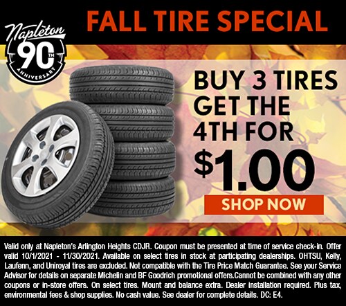 Buy 3 Tires Get The 4th for $1.00 Promo