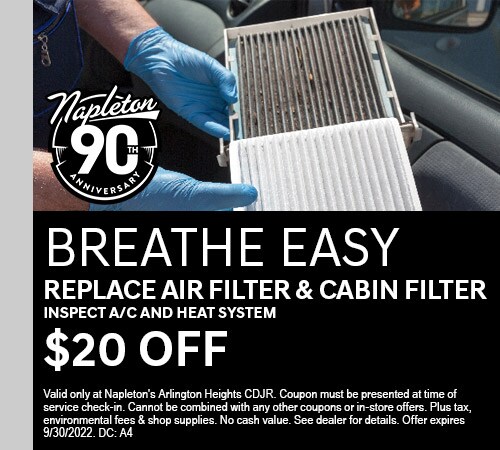 Replace Engine Air and Cabin Filter Coupon
