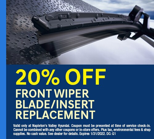 20% Off Front Wiper Blade/Insert Replacement