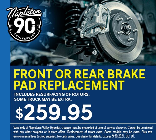 Front or Rear Brake Pad Replacement Special
