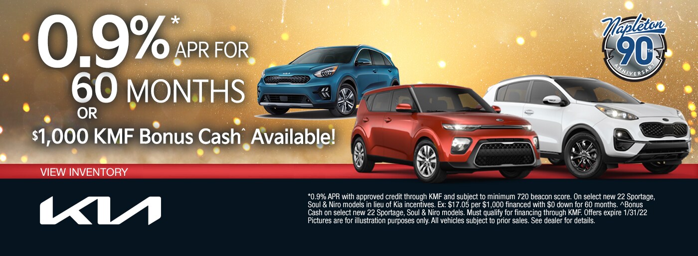 0.9% APR for 60 Months or $1000 Bonus Cash