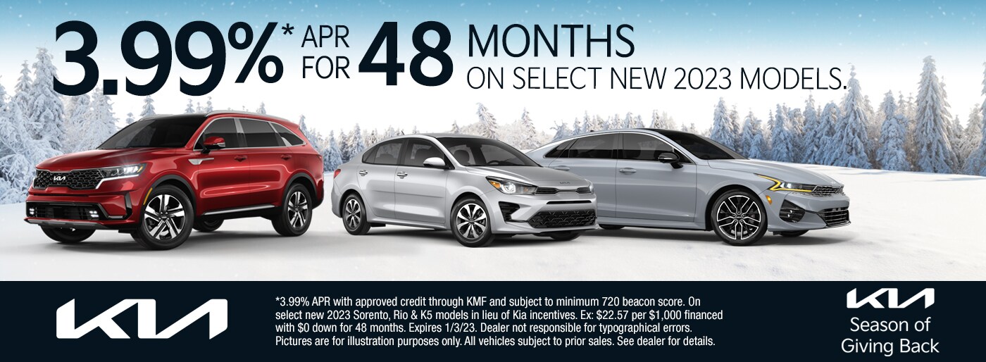3.99% APR for 48 Months on Select Models