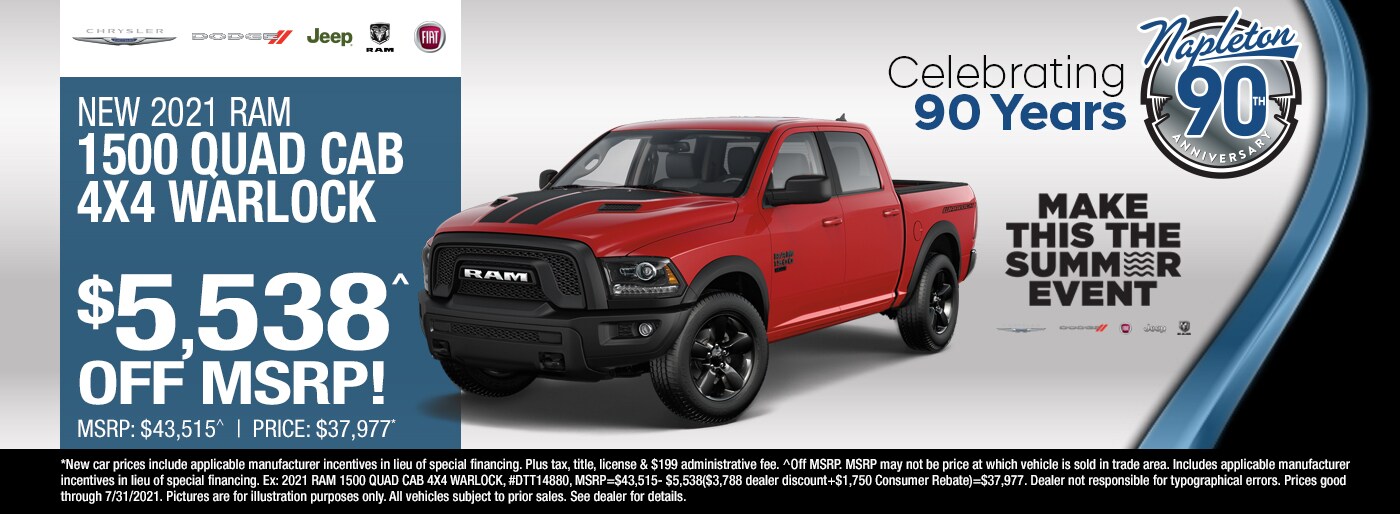 New 2021 RAM Warlock, $5,538 Off MSRP
