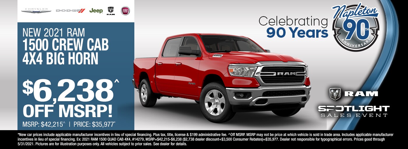 New 2021 RAM 1500 Crew Cab 4x4 Big Horn