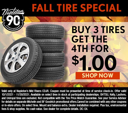 Buy 3 Tires Get The 4th for $1.00 Promo