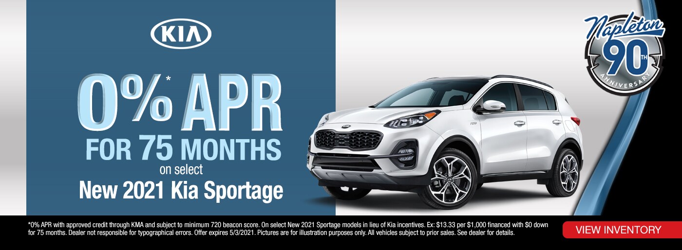 0% APR for 75 months on 2021 Sportage