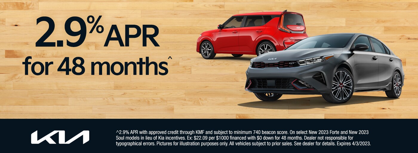 2.9% APR for 48 Months Available on SOUL and FORTE