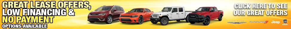 Great Lease Offers, Low Financing & No Payment options available
