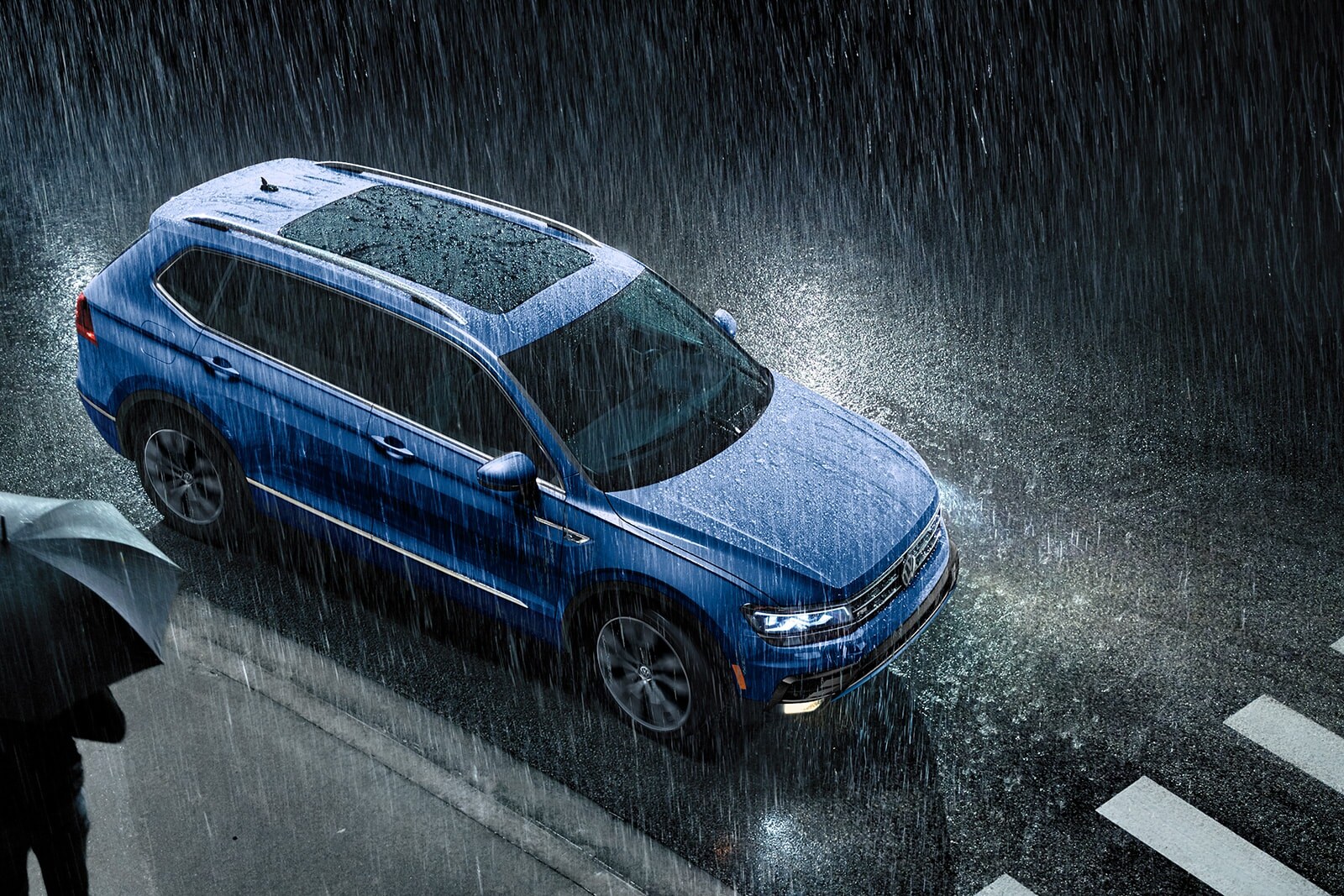 Volkswagen Tiguan at Night.jpg view volkswagen tiguan vs toyota rav4 safety features comparison