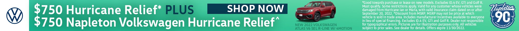 Hurricane and Napleton Relief Offer