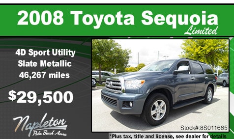 Napleton Palm Beach Acura Pre-Owned Special 2008 Toyota Sequoia Limited