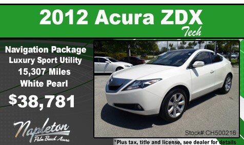 Napleton Palm Beach Acura Pre-Owned Special 2012 Acura ZDX Tech