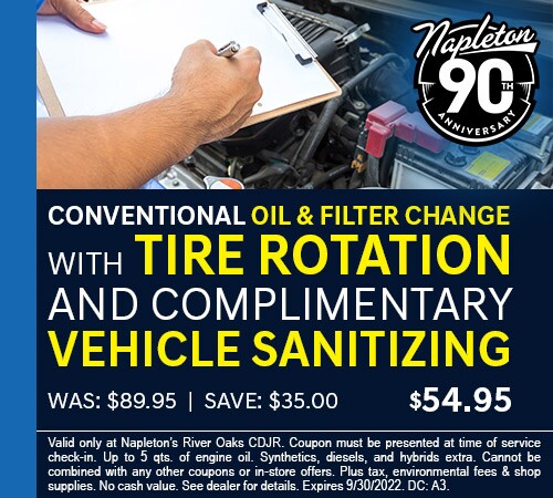 Conventional Oil and Filter Change with Tire Rotation