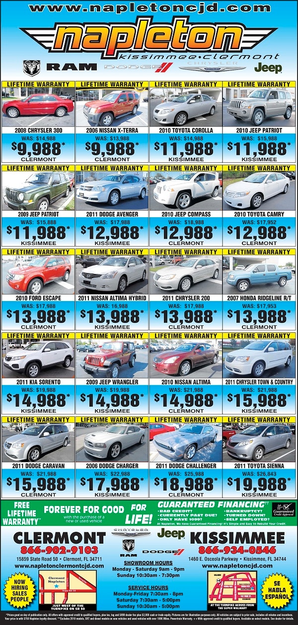 car newspaper ad