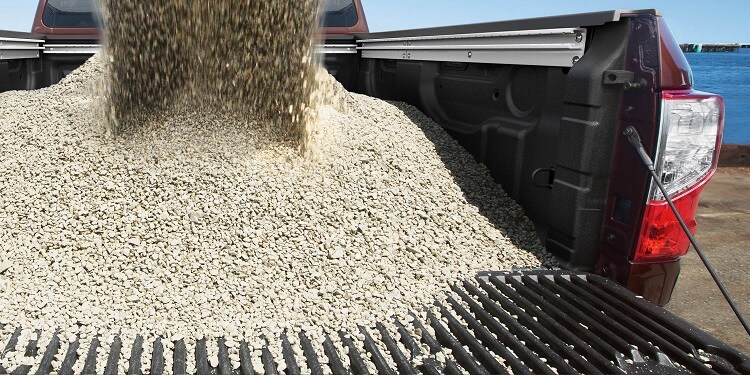 2018 Nissan Titan Cargo Area Titan XD Hauling Gravel