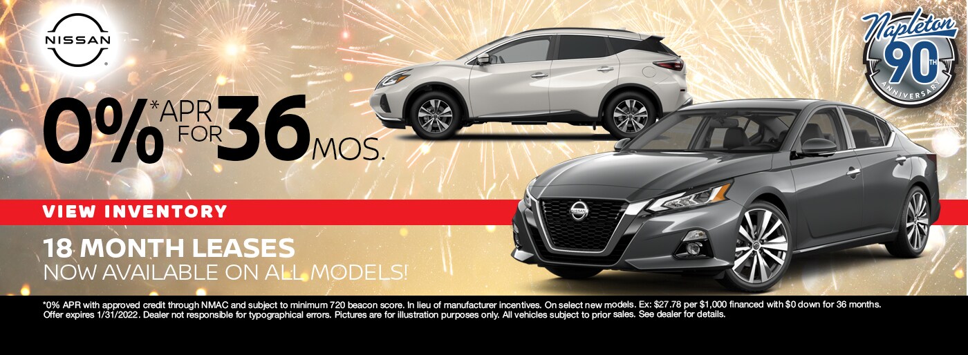 0% APR for 36 Months On Select Models